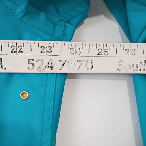 Vintage Misty Harbor Anytime Hooded Rain Slicker Jacket Blue Plaid Women’s M - Picture 7 of 12